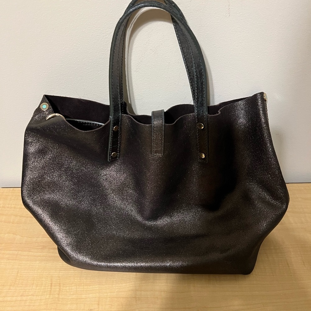Tiffany Bronze Leather Tote Bag - Picture 4 of 15